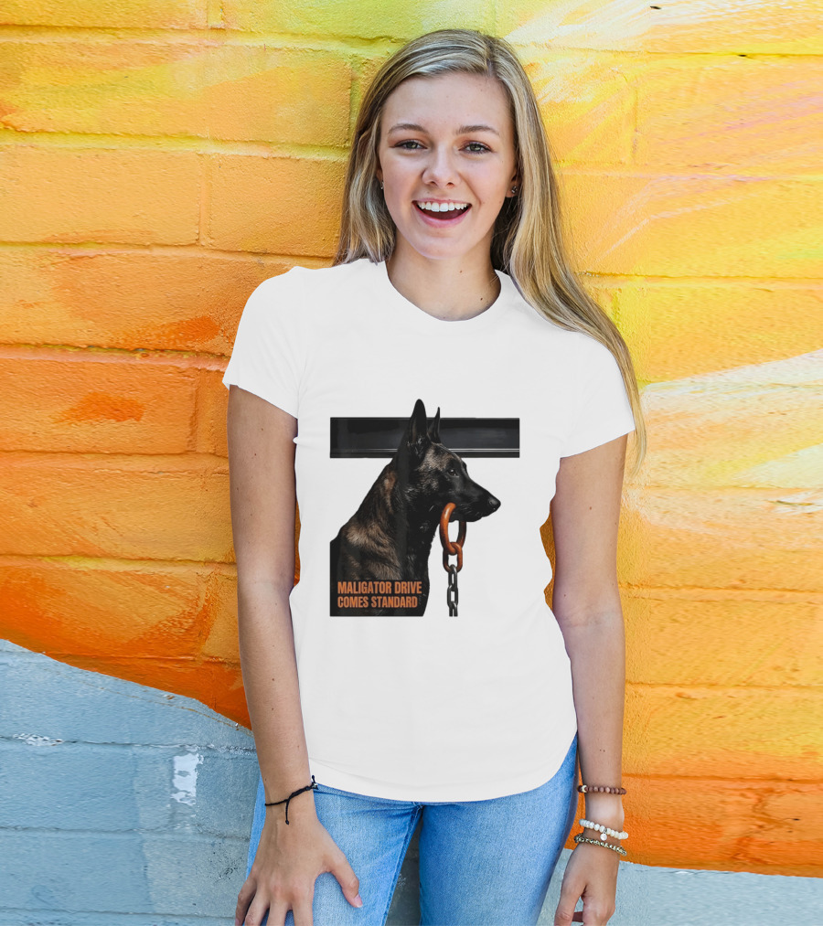 Maligator Drive Comes Standard Belgian Malinois Iron Bar Handler T-Shirt