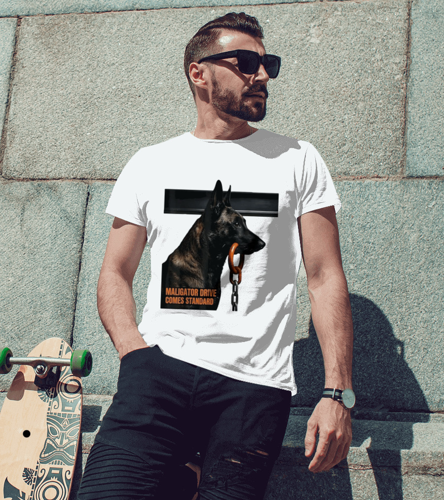 Maligator Drive Comes Standard Belgian Malinois Iron Bar Handler T-Shirt