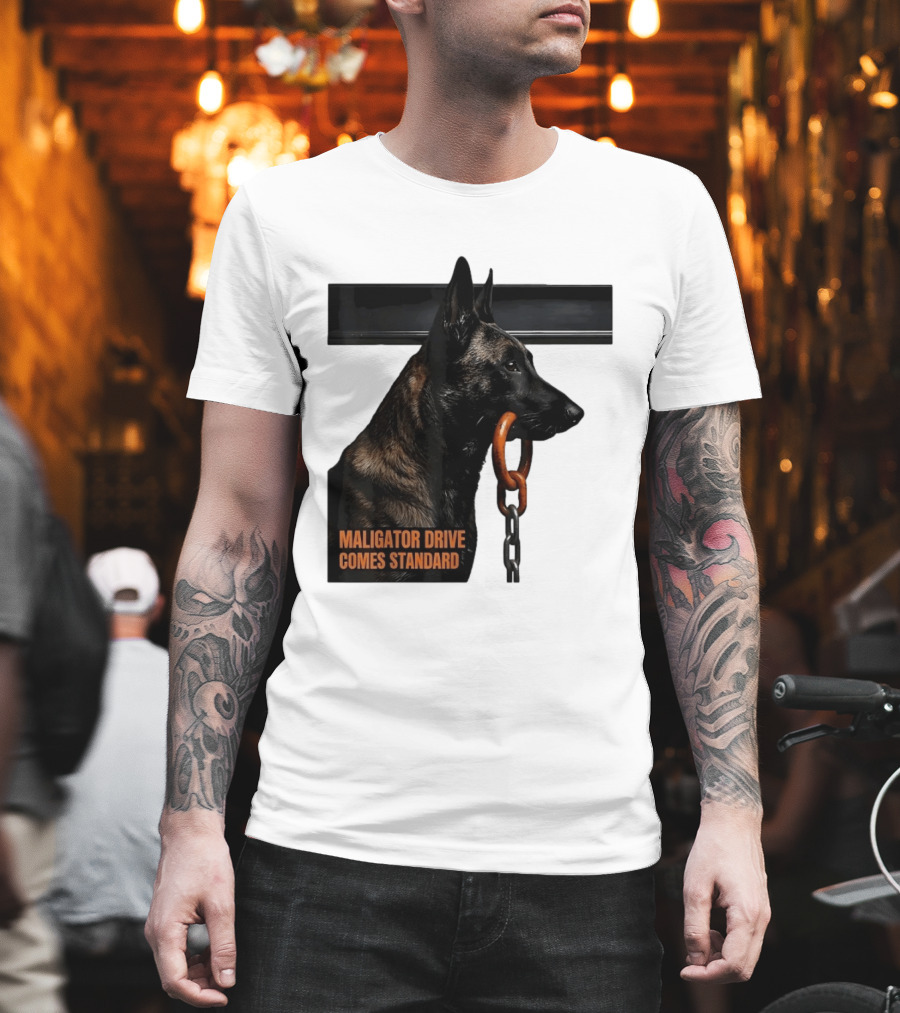 Maligator Drive Comes Standard Belgian Malinois Iron Bar Handler T-Shirt