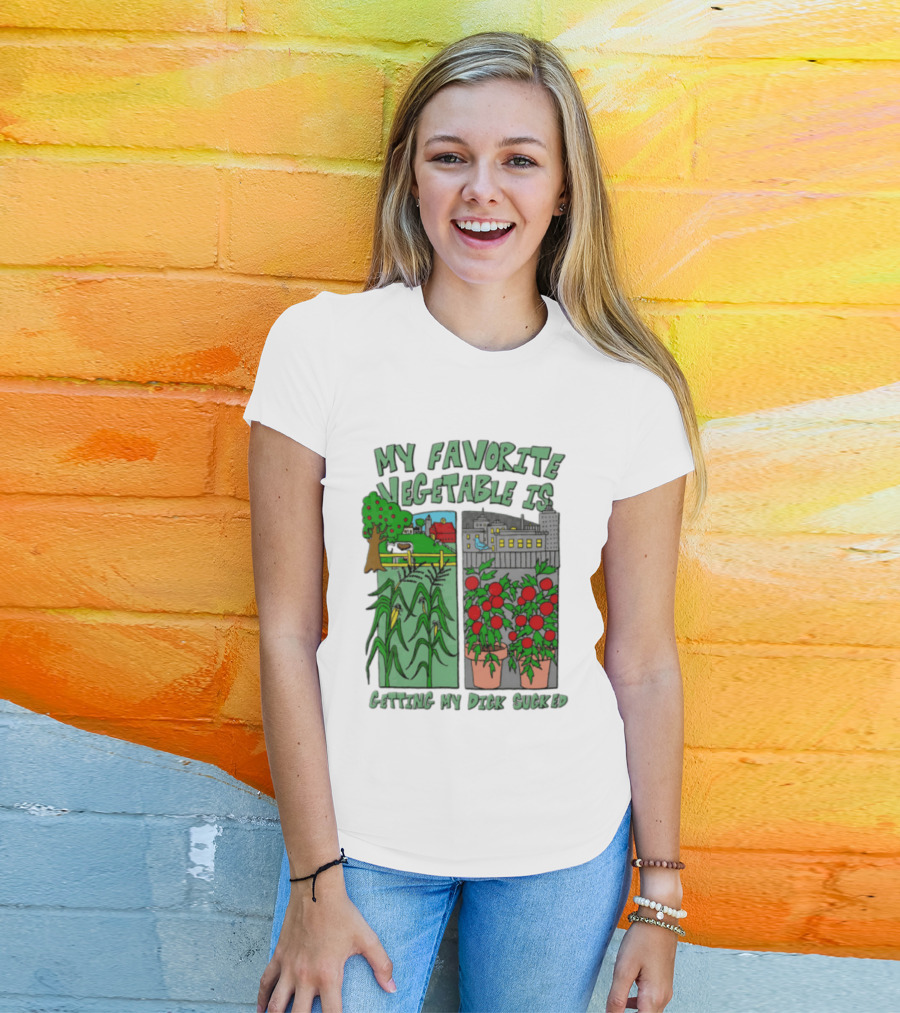 My Favorite Vegetable Is Getting My Dick Sucked Farm Scene City Rooftop Tomato Plants T-Shirt