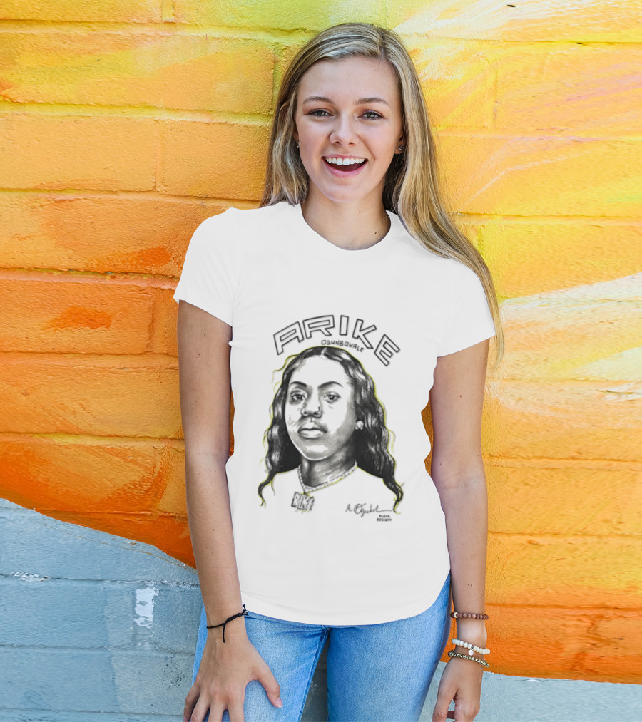 Playa Society Arike Ogunbowale Portrait With Necklace T-Shirt