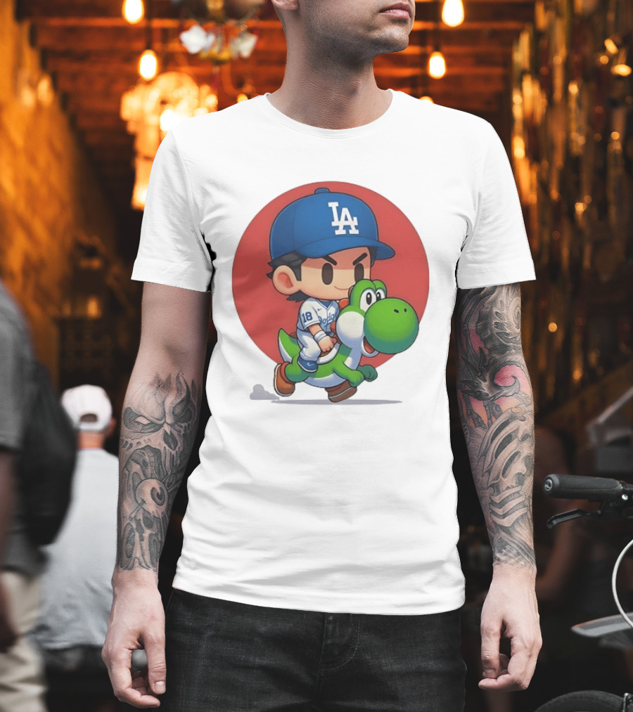 Los Angeles Dodgers Shohei Ohtani 18 Riding Yoshi T-Shirt
