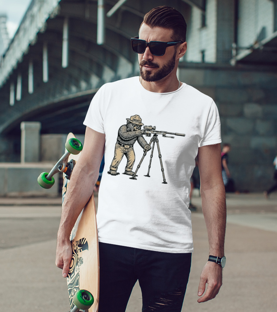 Smokey Bear Sniper Forest Ranger With Rifle T-Shirt