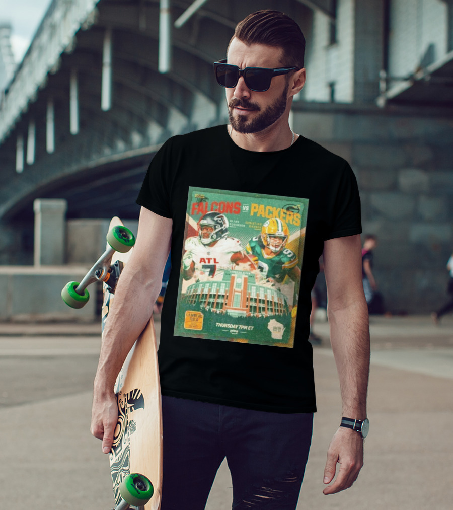 Bijan Robinson Christian Watson Falcons Vs Packers Lambeau Field Thursday 7PM ET Prime 2026 T-Shirt