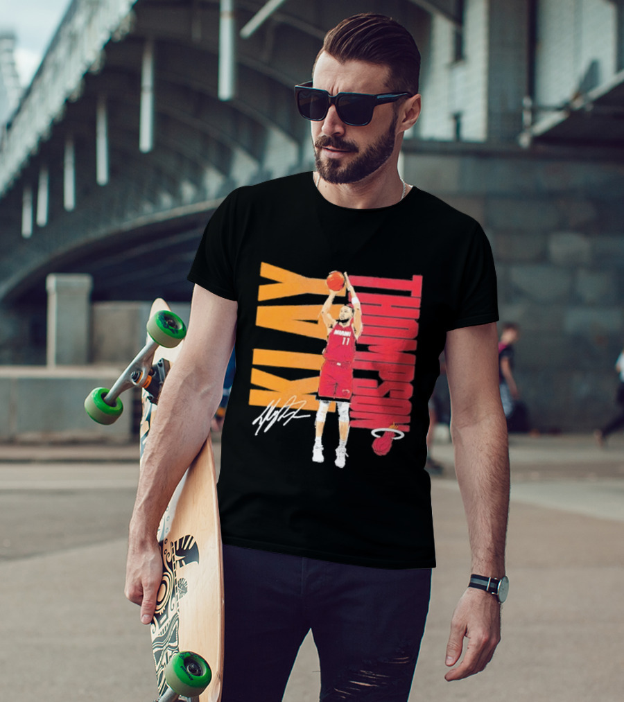 Klay Thompson Miami Heat 11 Basketball Player Signature T-Shirt