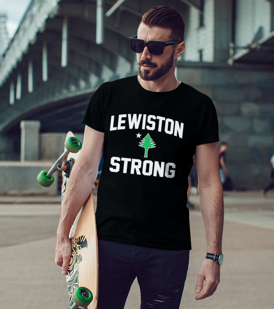 Lewiston Strong Maine Pine Tree Symbol Unity T-Shirt