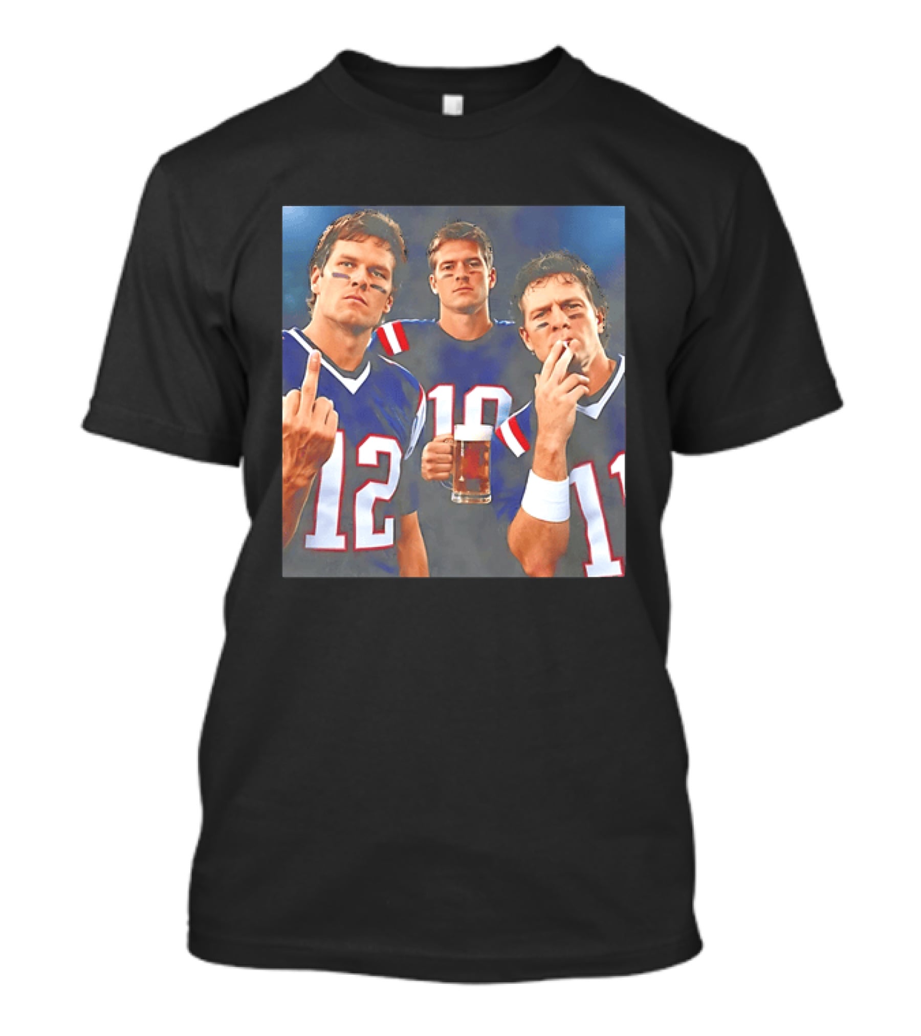 Tom Brady Drake Maye Drew Bledsoe New England Patriots Beer Middle Finger T-Shirt