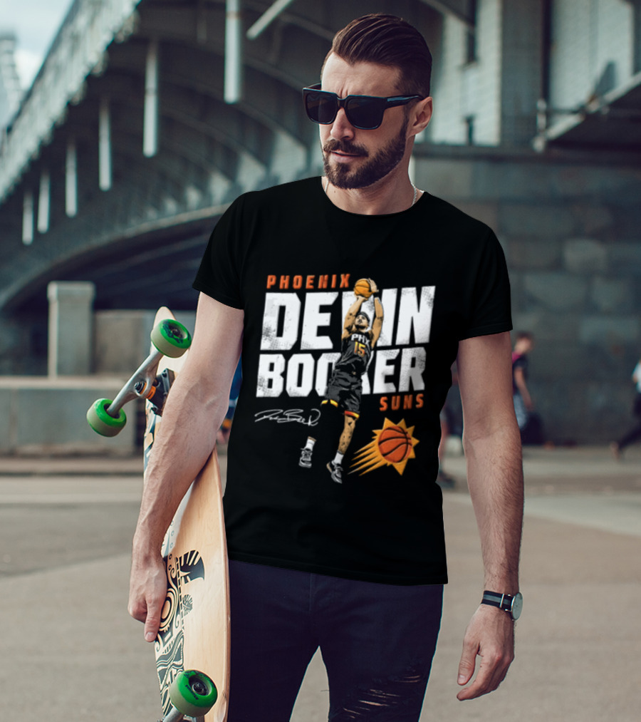 Phoenix Suns Devin Booker Jump Shot NBA Basketball T-Shirt