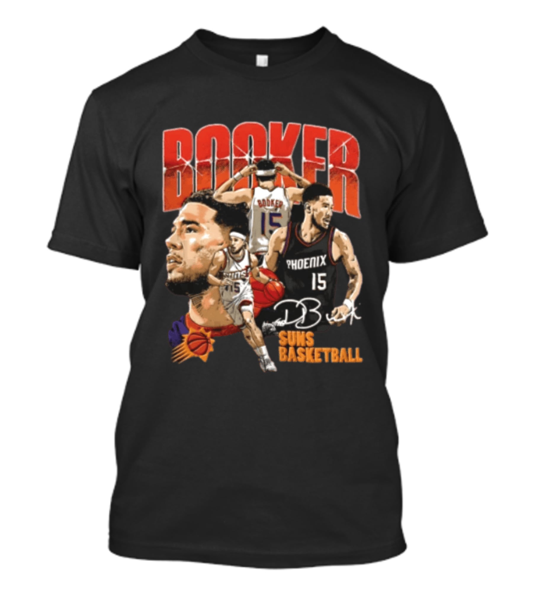 Devin Booker Phoenix Suns Basketball Player Action 15 Suns NBA Basketball T-Shirt