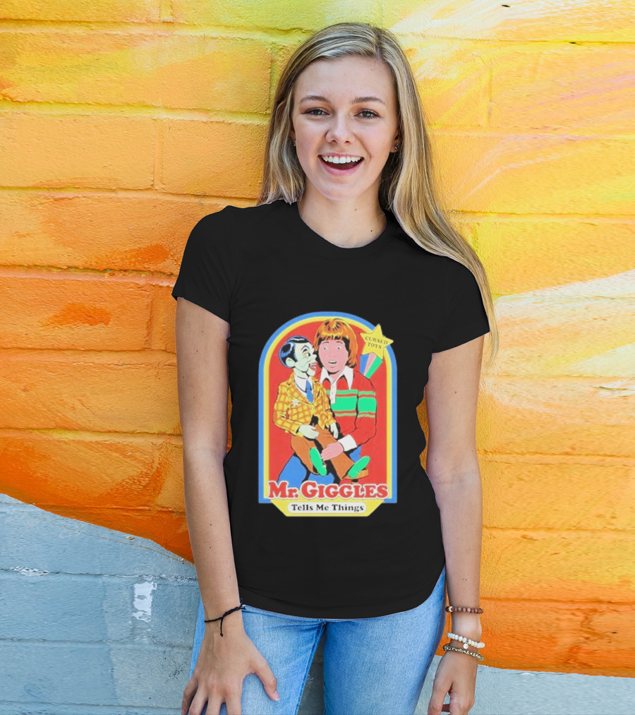 Mr Giggles Cursed Toys Tells Me Things T-Shirt