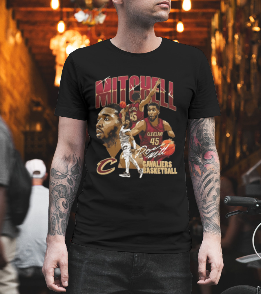 Donovan Mitchell Cleveland Cavaliers Basketball 45 Player Action Poses T-Shirt