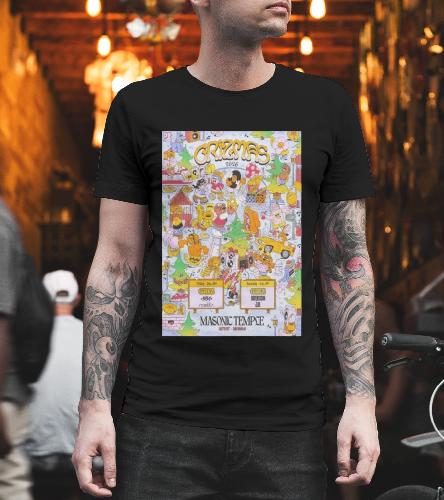 Grizmas 2026 Masonic Temple Detroit Michigan Griz Norbik Ravenscoon Jilli December 18 19 T-Shirt