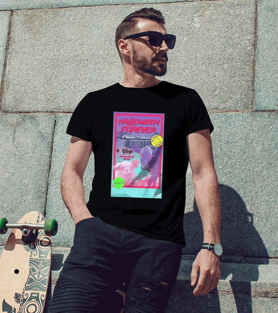 Halloween Forever Be Kind Rewind Forverland Farm Animal Sanctuary Horror VHS T-Shirt