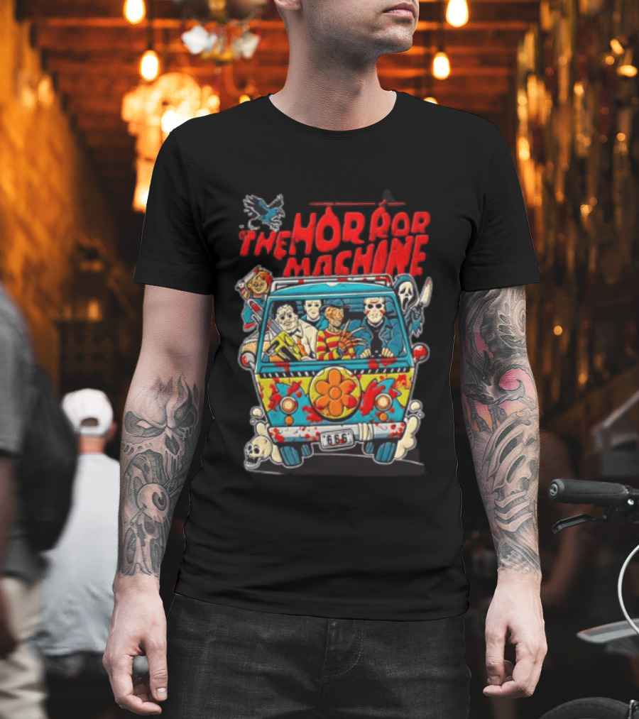 The Horror Machine Halloween Movie Icons Spooky Van Adventure T-Shirt