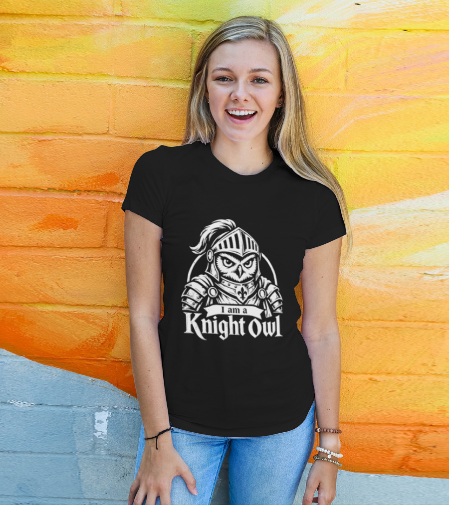 Medieval Knight Owl Armor T-Shirt