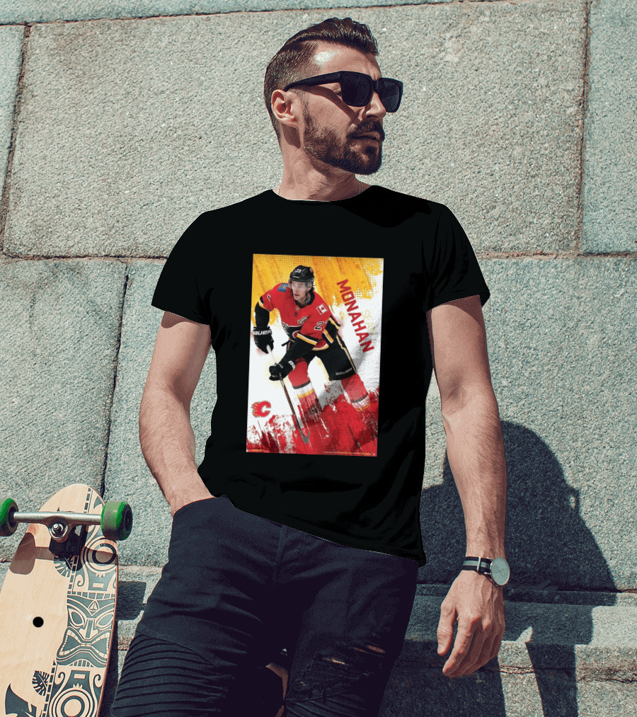 Sean Monahan Calgary Flames NHL Hockey Action T-Shirt