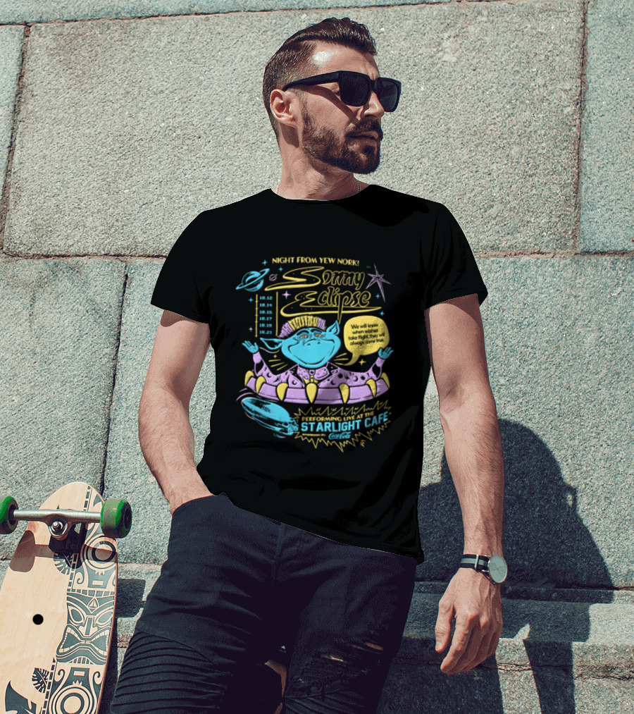 Night From Yew Nork Sonny Eclipse Starlight Cafe T-Shirt