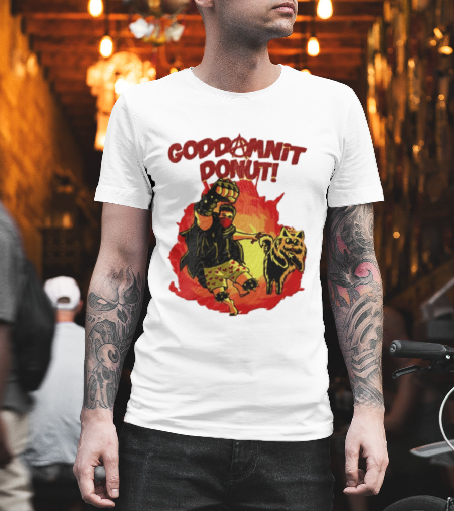 Goddamnit Donut Dungeon Crawler Carl With Mask And Cat T-Shirt