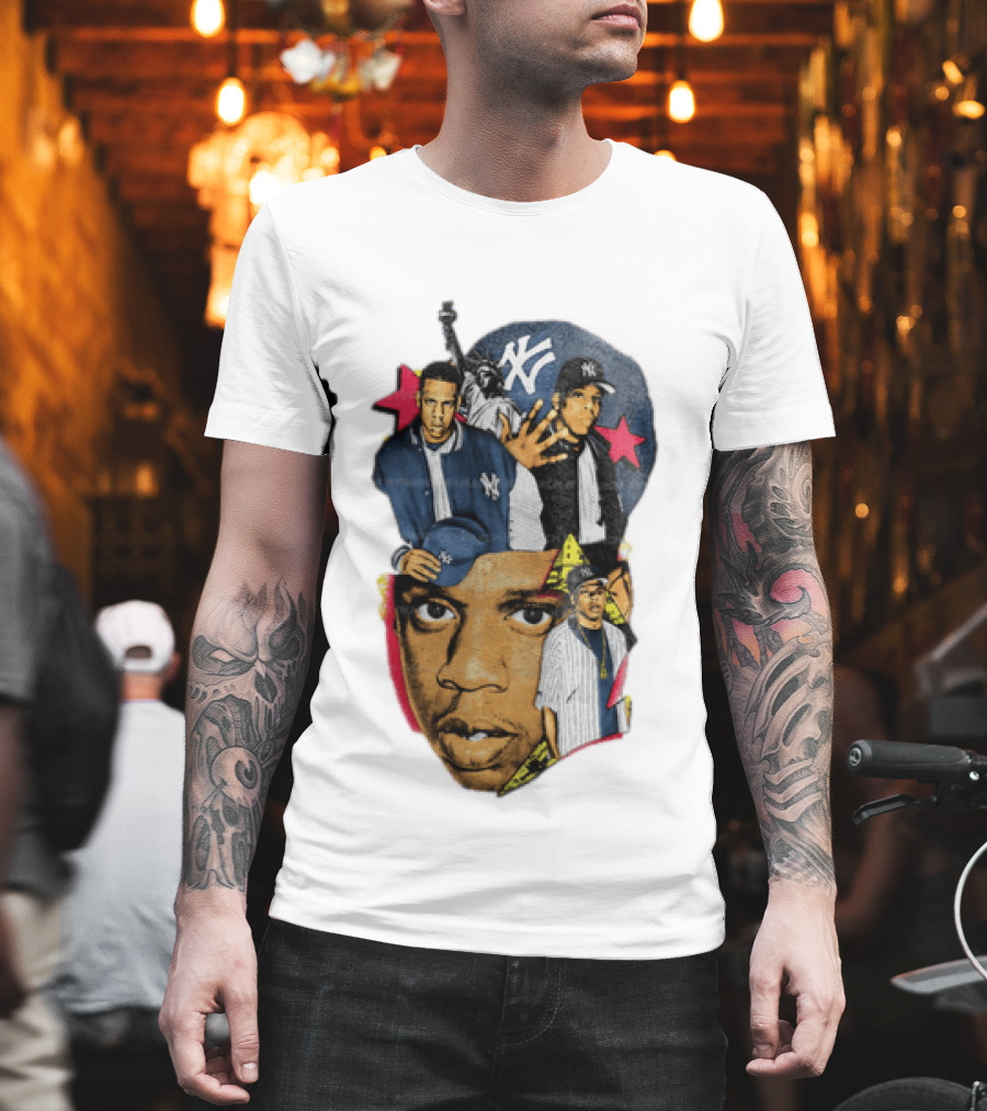 Jay Z New York Yankees Statue Of Liberty Stars T-Shirt