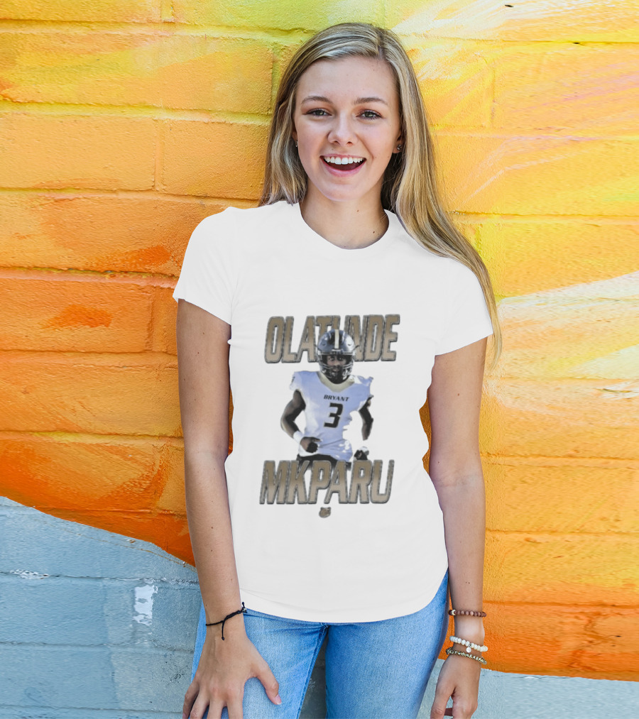 Bryant Bulldogs Olatunde Mkparu Number 3 T-Shirt