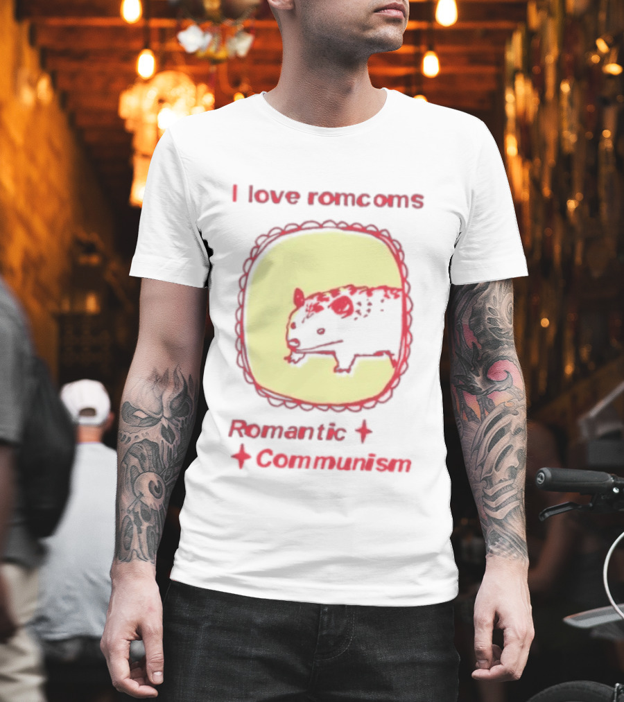 Opossum I Love Romcoms Romantic Communism T-Shirt