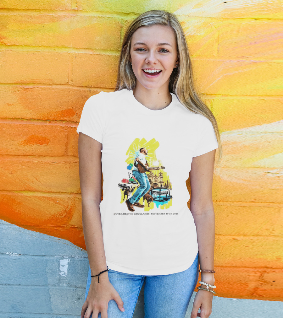 The Woodlands Concert Dover DE September 2026 Vintage Car Fireworks Artistry T-Shirt