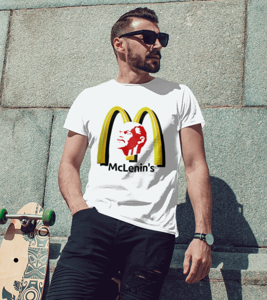 Vladimir Lenin Red Face McLenin's Yellow Arches T-Shirt