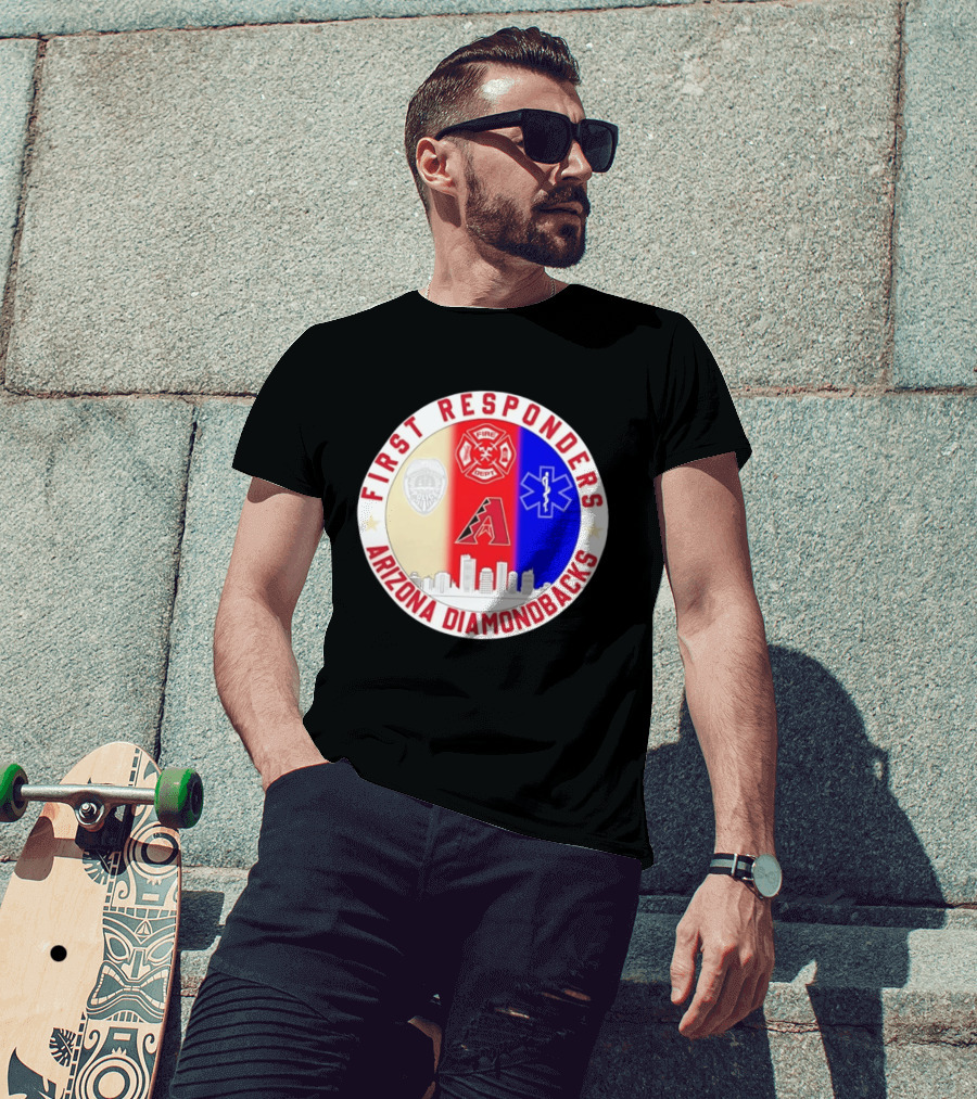 Arizona Diamondbacks First Responders Police Fire Dept EMT Appreciation T-Shirt