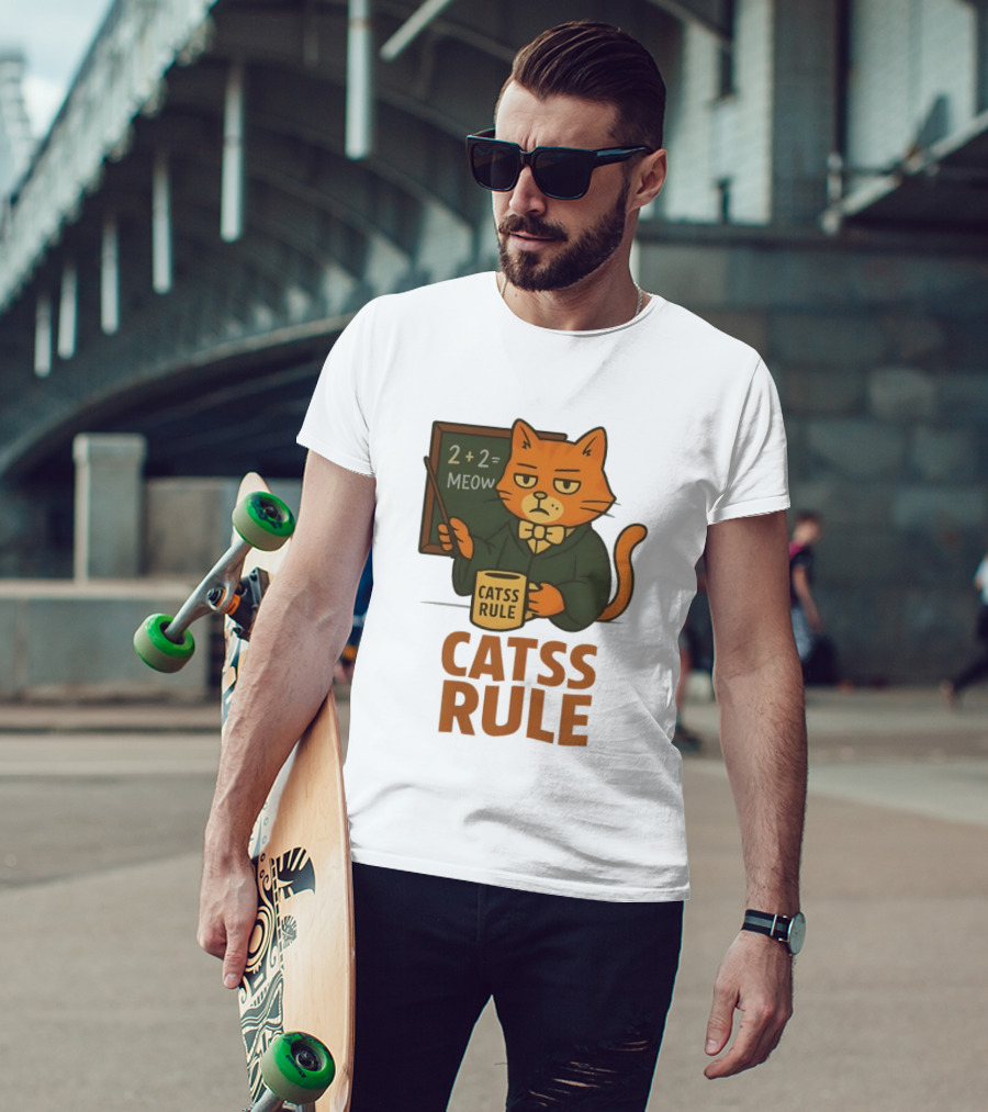 Catss Rule Teacher 2+2 Equals Meow Coffee T-Shirt