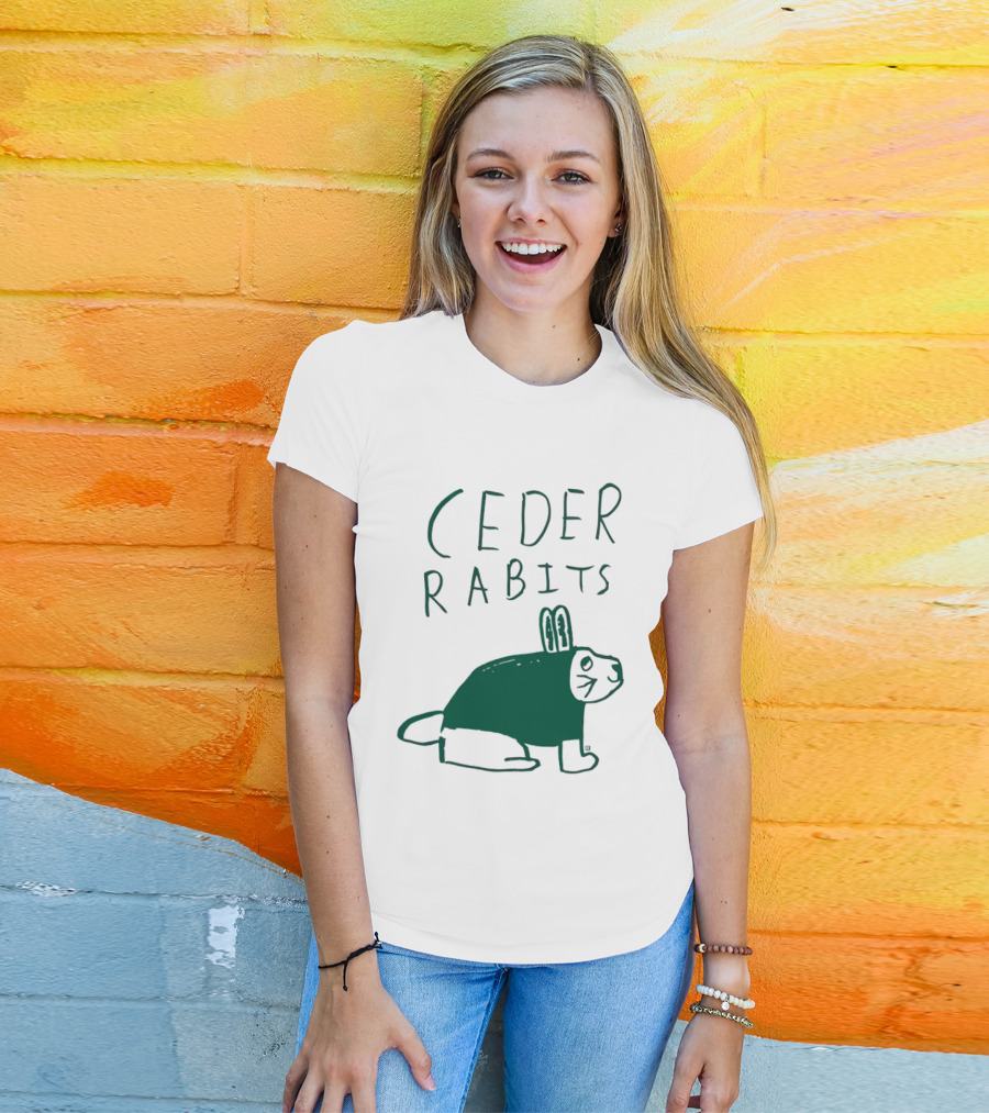 Ceder Rabits Hand Drawn Rabbit Bunny Sketch T-Shirt