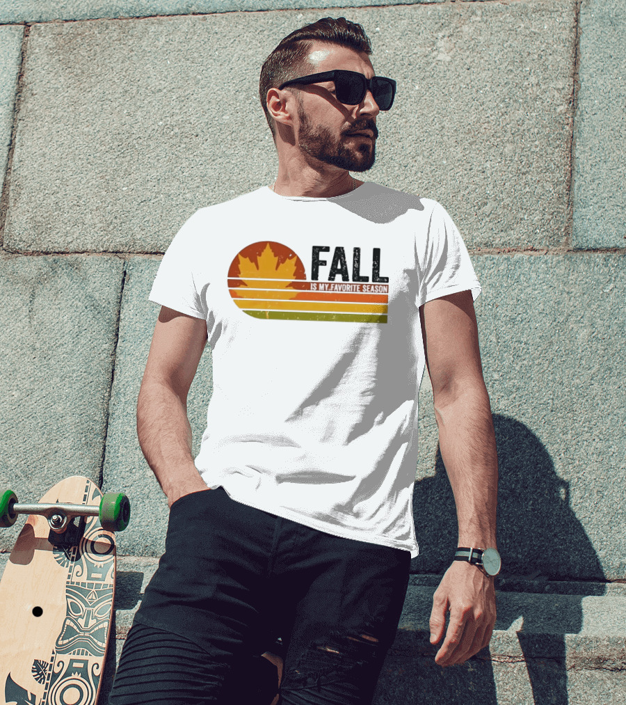 Distressed Fall Is My Favorite Season Maple Leaf T-Shirt