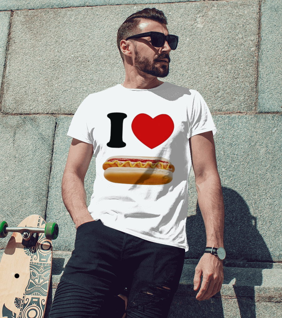 I Love Hot Dogs Summer Grilling Food T-Shirt