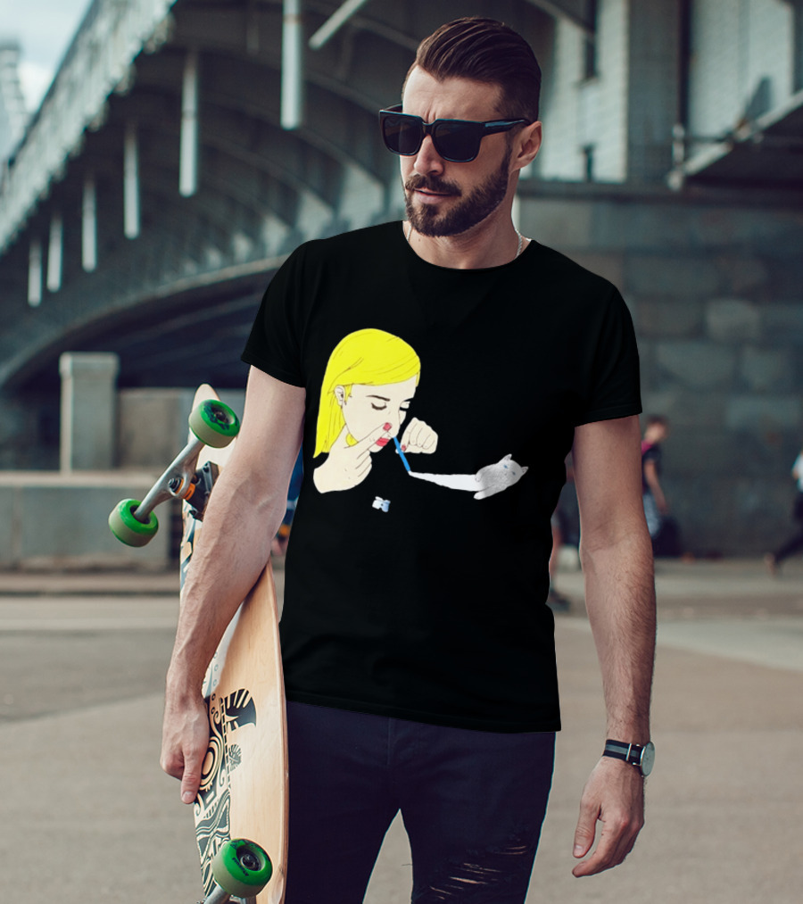 Ripndip Nermal Snorting Cat Blonde Girl Streetwear T-Shirt