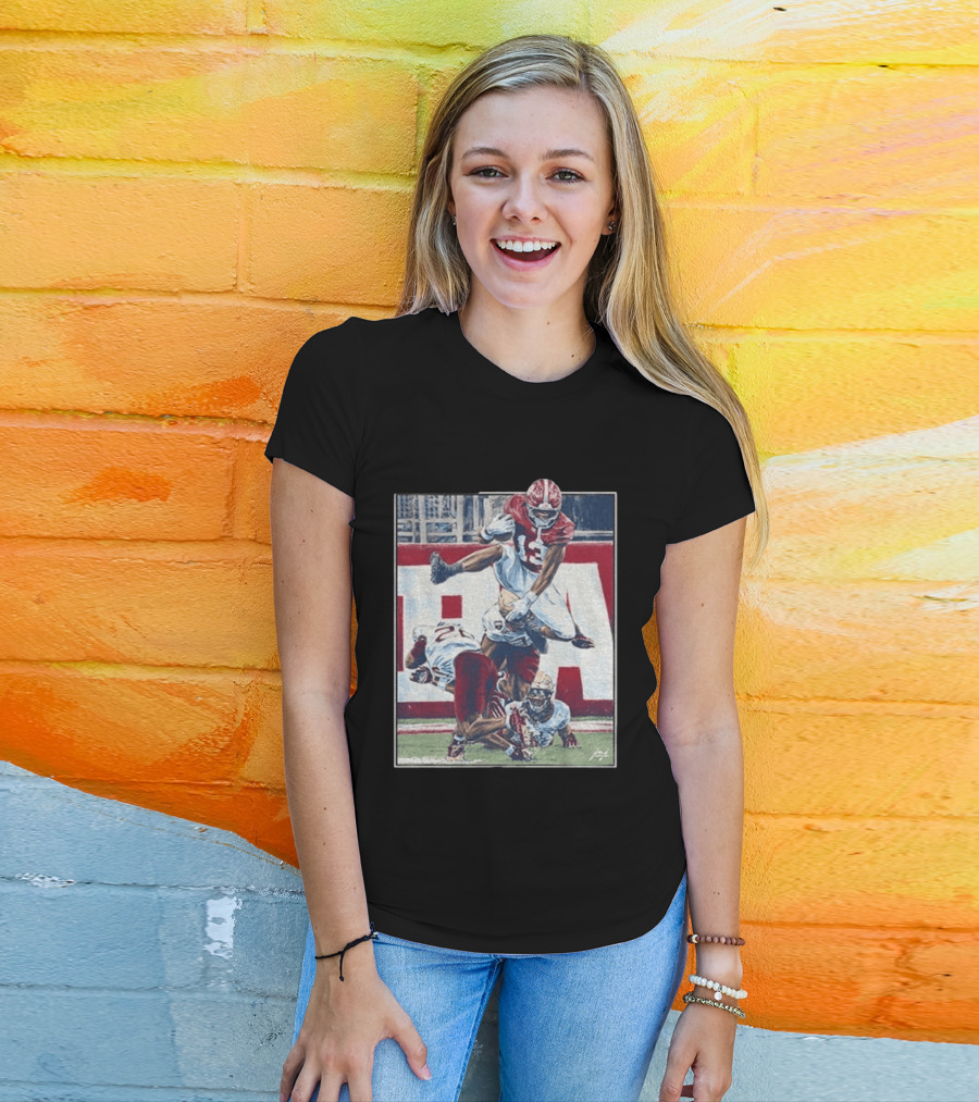 Alabama Football EJ Crowell Leaping Over Noles Defenders T-Shirt