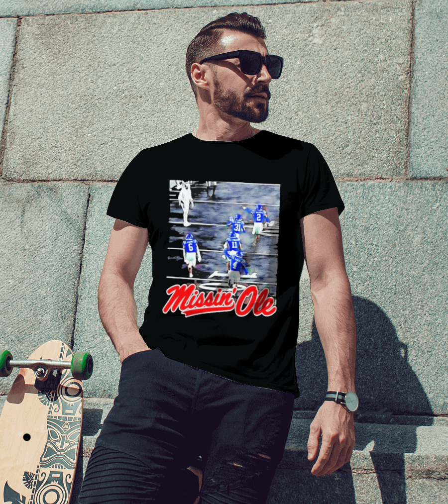 Missin' Ole Mississippi Rebels Football Players In Action T-Shirt