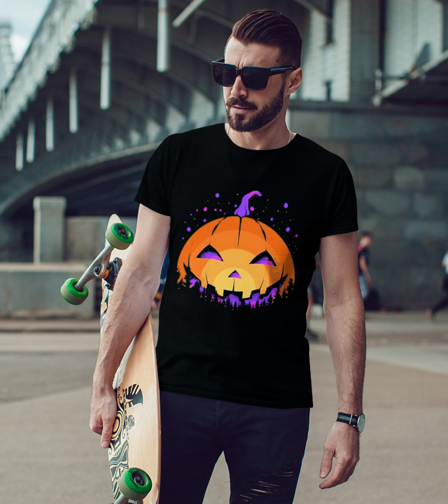 Spooky Jack O' Lantern Vibrant Halloween Vibes T-Shirt