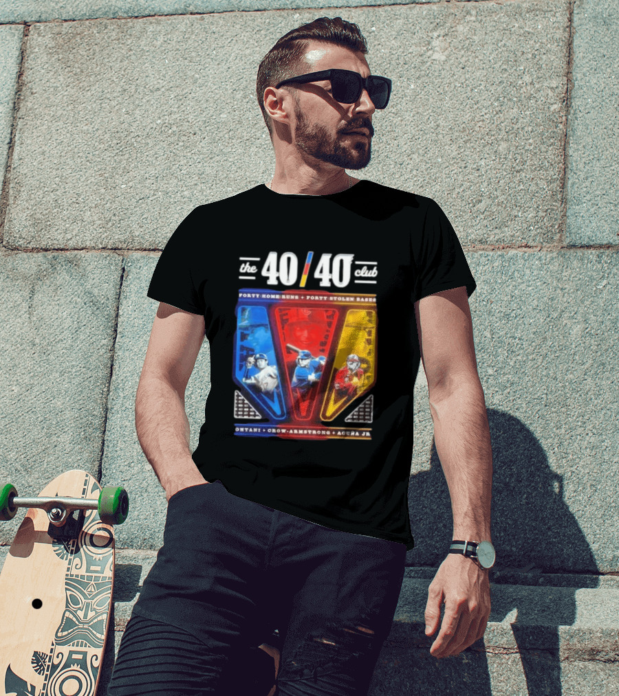 The 40 40 Club Forty Home Runs Forty Stolen Bases Ohtani Crow Armstrong Acuña Jr T-Shirt