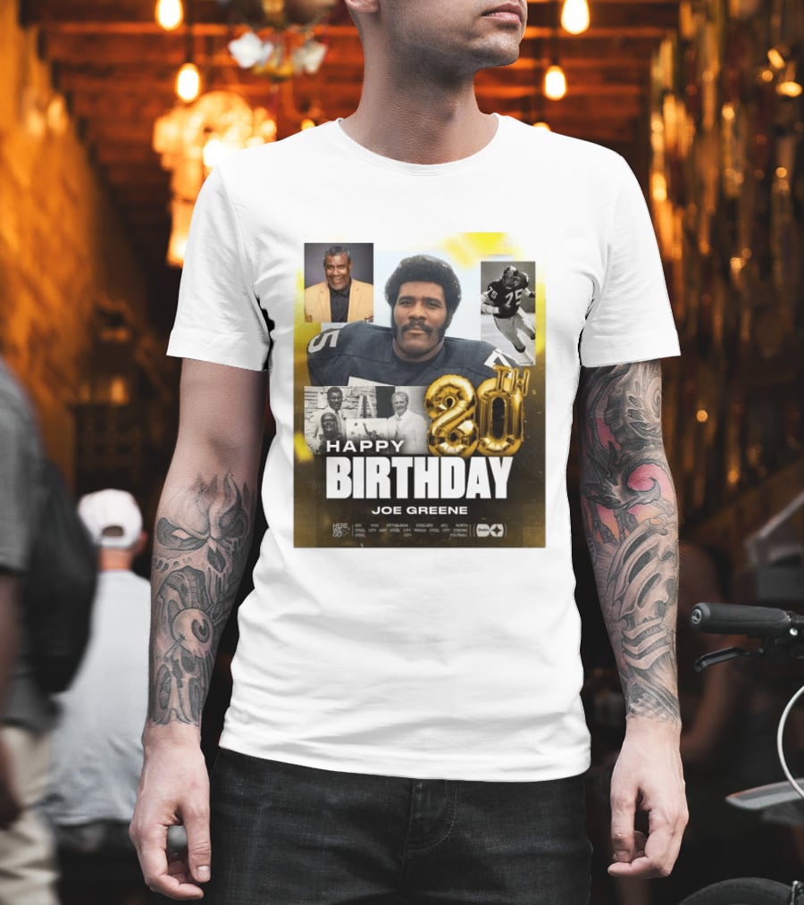 Happy 80th Birthday Joe Greene Pittsburgh Steelers 75 NFL Legend Iconic Moments T-Shirt