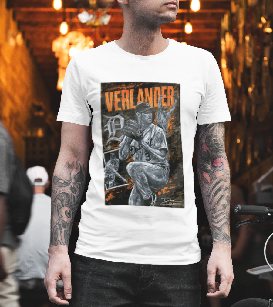 Verlander Detroit Tigers MLB Pitcher 35 Baseball T-Shirt