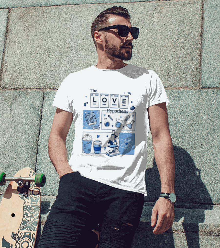 The Love Hypothesis Periodic Table Science Equipment Microscope Biology Book Chemistry T-Shirt