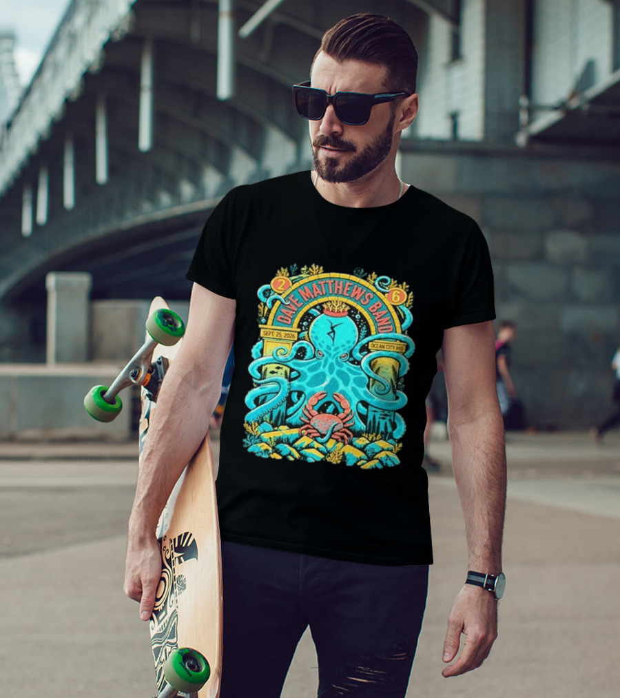 Dave Matthews Band Sept 25 2026 Ocean City Maryland Festival Ocean Crab Octopus T-Shirt