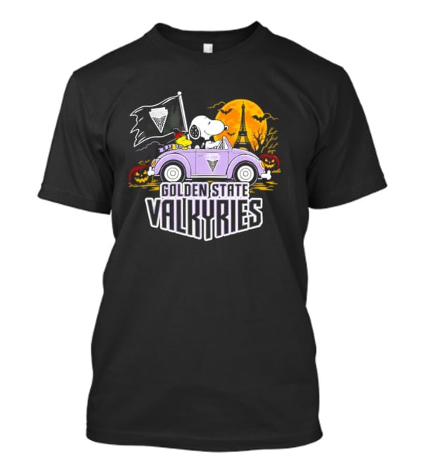 Golden State Valkyries Snoopy Woodstock Halloween Ride T-Shirt