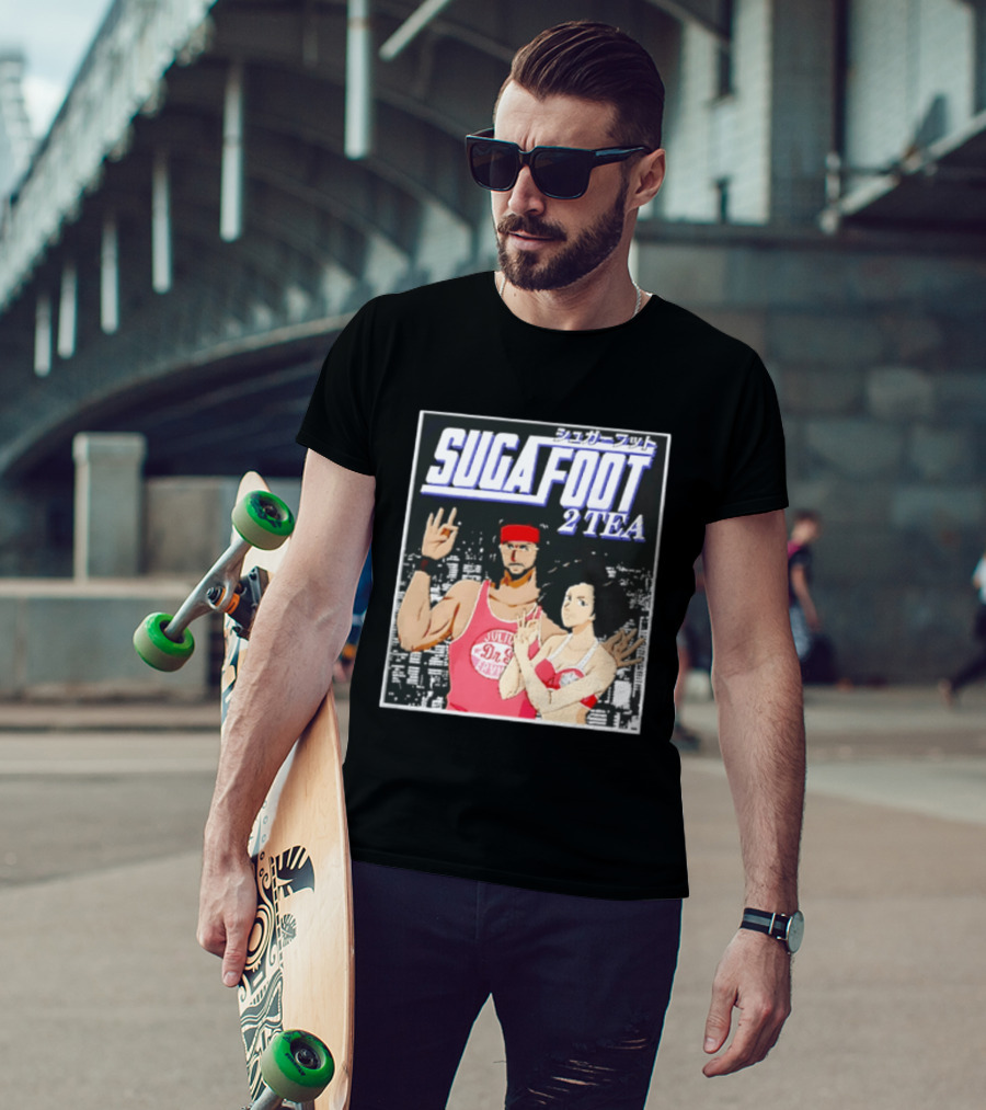 Sugafoot 2 Tea Japanese Text S And Headbands Retro Look T-Shirt