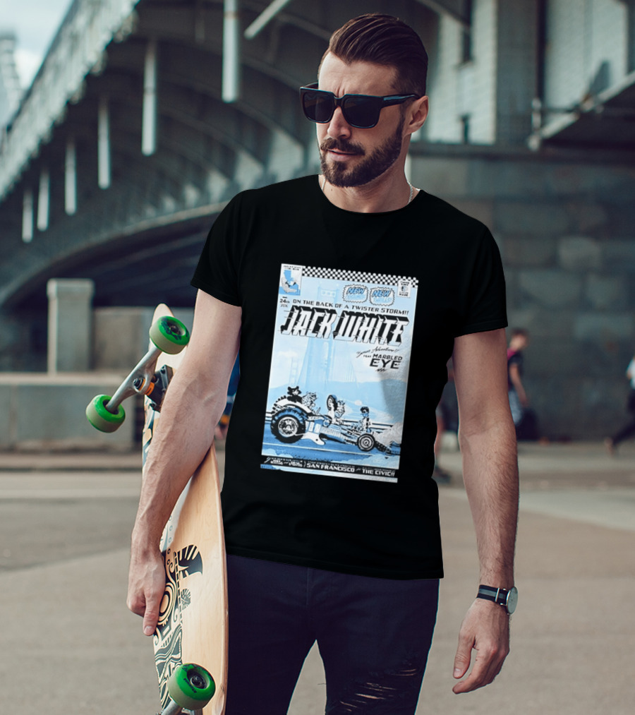 Jack White Twister Storm SF Comic Book Adventure Featuring Marbled Eye San Francisco The Civic T-Shirt