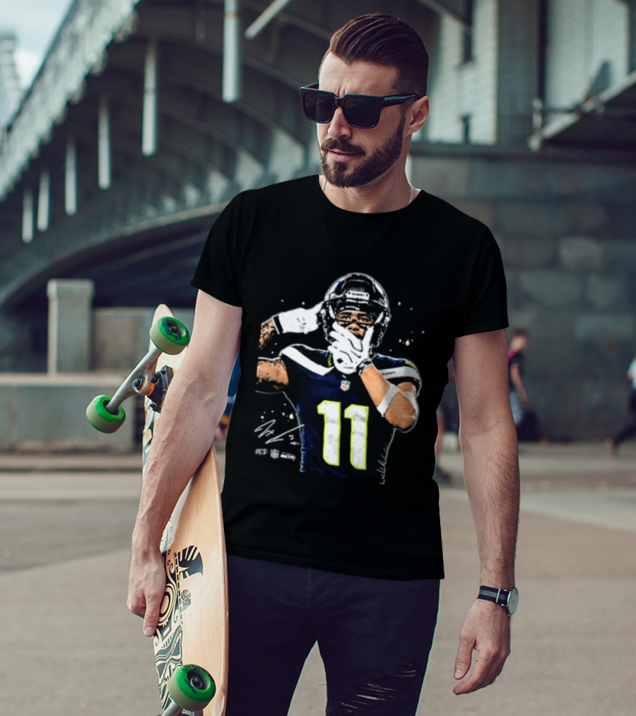 Geno Smith Seattle Seahawks Number 11 Pointing Gesture T-Shirt