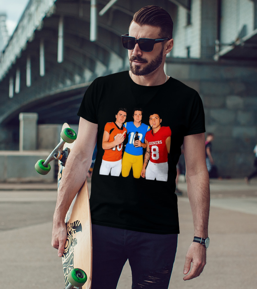 Bo Nix Justin Herbert Dillon Gabriel Football Players Gesture And Cigarette T-Shirt