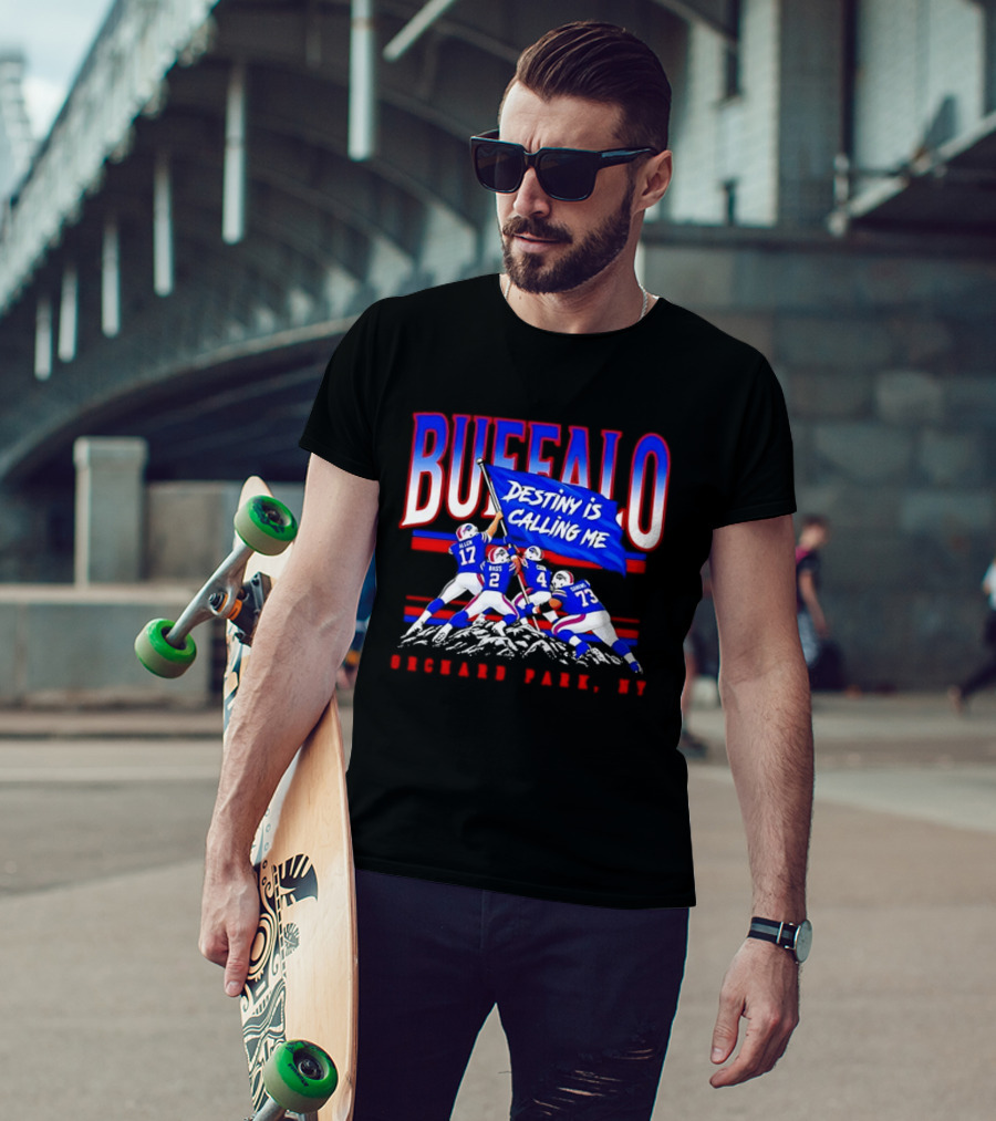 Buffalo Destiny Is Calling Me Allen Bass Cook Dawkins Orchard Park NY T-Shirt