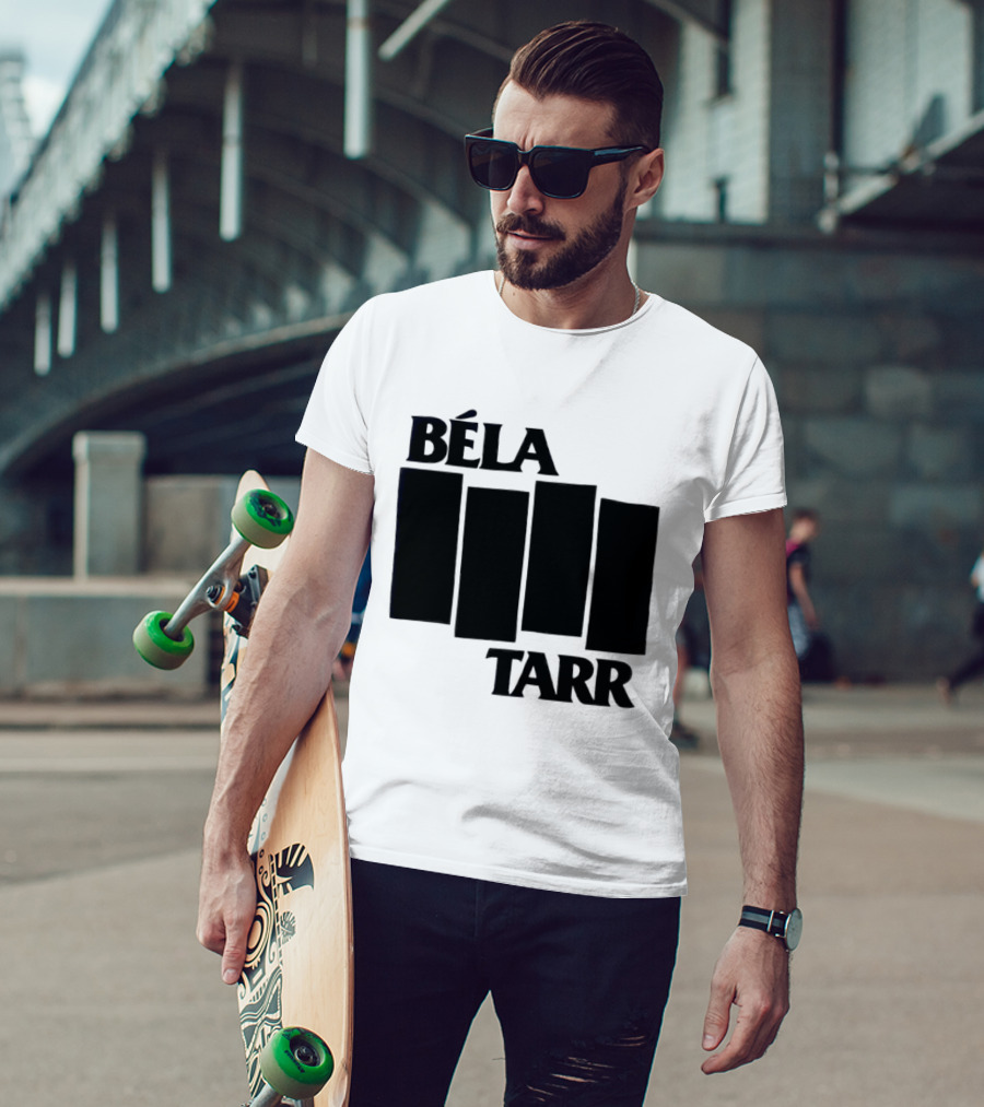 Béla Tarr Block Logo Homage Black Flag T-Shirt