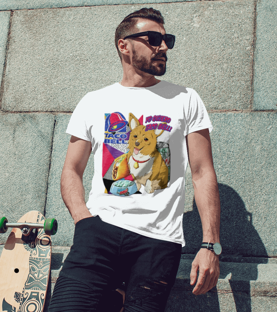 Taco Bell Yo Quiero Taco Bell Brown Corgi Dog Mountain Dew T-Shirt