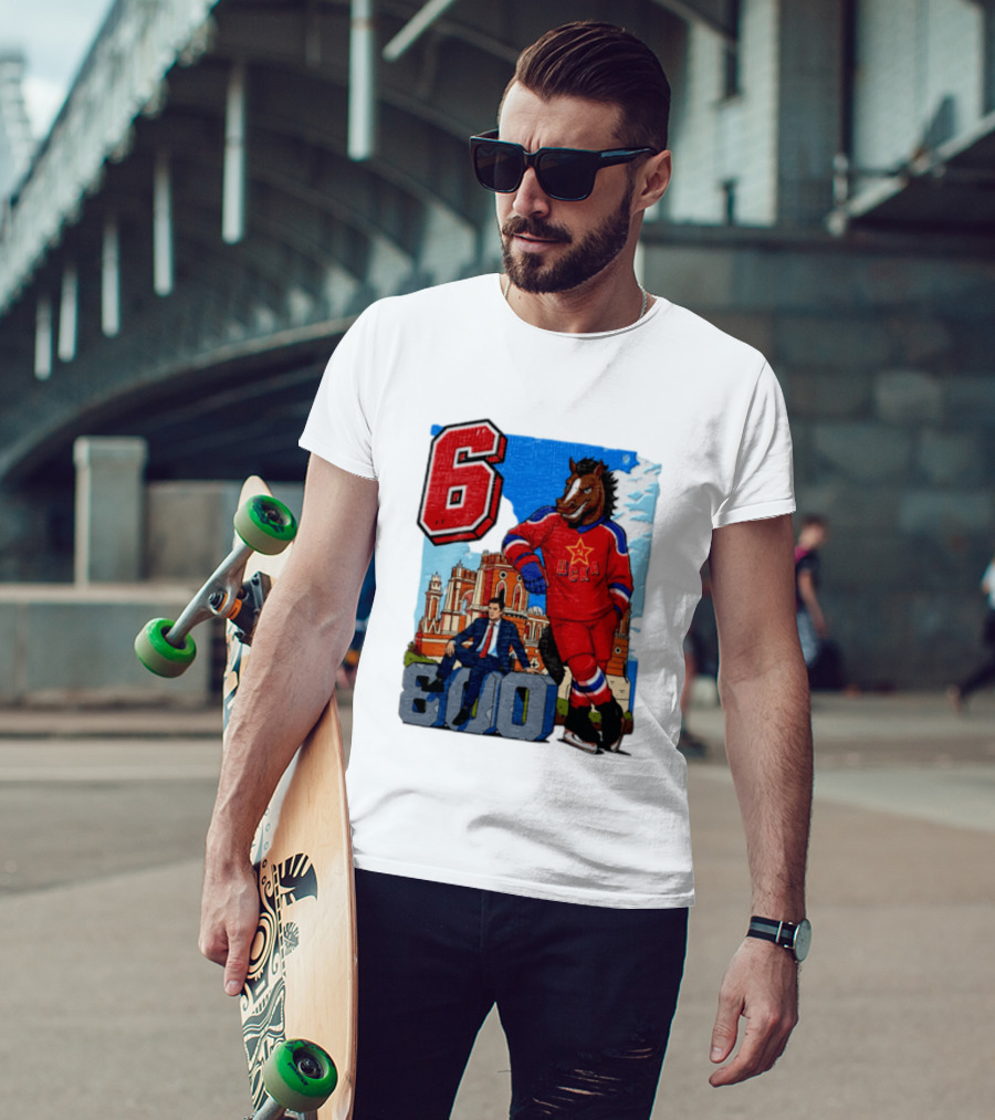 Valeri Kharlamov Cska Moscow KHL 6 800 Man In Suit With Stone Horse T-Shirt